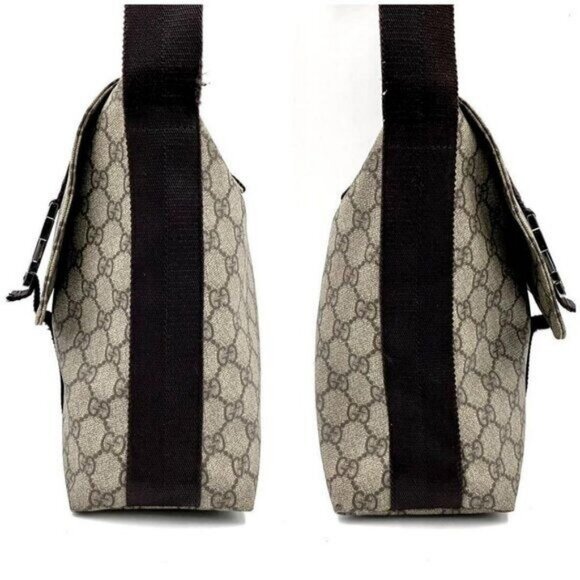 Authentic Gucci GG Supreme Web Canvas Sherry Messenger Bag Monogram Flap Tote - Picture 7 of 14